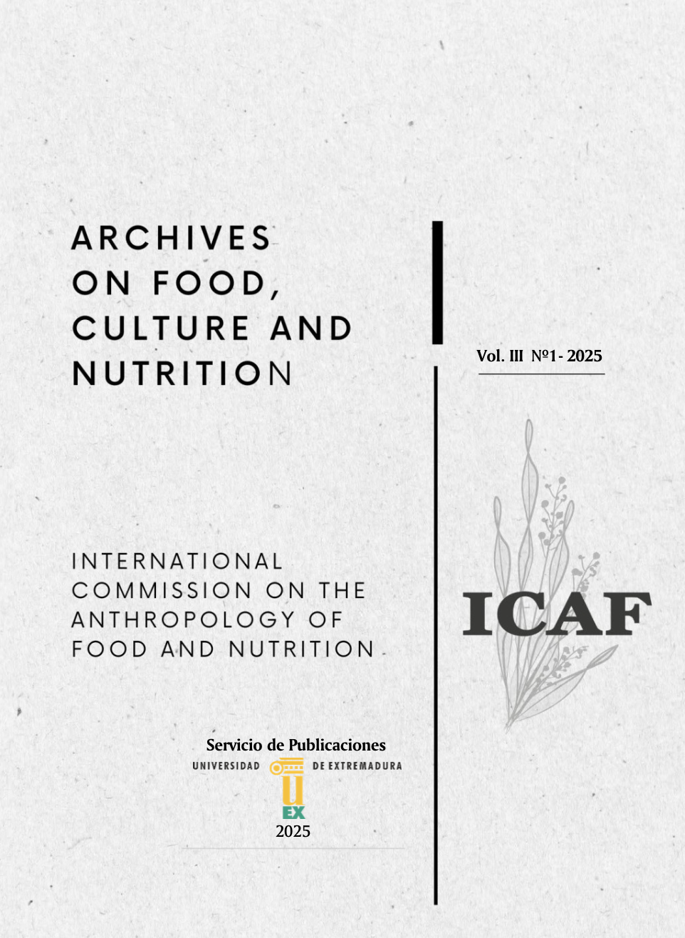 View Vol. 3 No. 1 (2025): Archives on Food, Culture and Nutrition